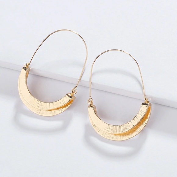 Anthro Myra Gold Hoop Earrings